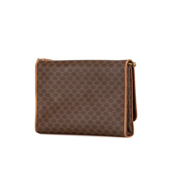 Pre Loved Celine Macadam Coated Canvas Crossbody Women Brown Crossbody Bags - Picture 2 of 8